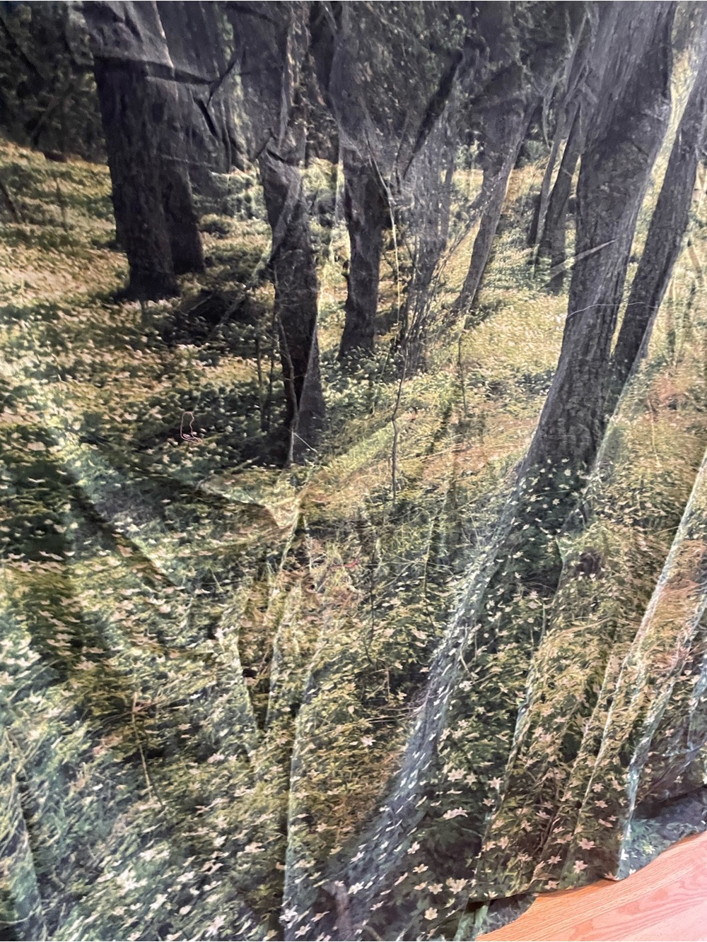 Forest Print Tapestry Wall Hanging in Green and Brown- 100% cotton. 90x108